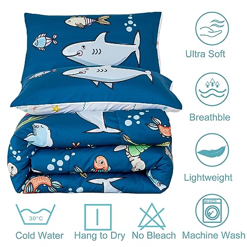 Ocean-Themed 3-Piece Boys Comforter Set