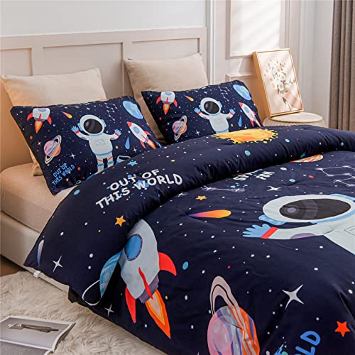 Galaxy Space Themed Comforter Set for Kids