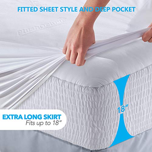 PlushDeluxe Queen Bamboo Waterproof Mattress Protector