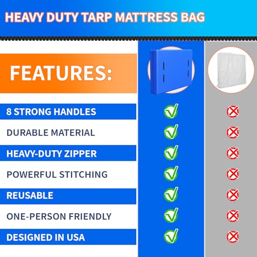 Waterproof Full Mattress Bag with Zipper and Handles