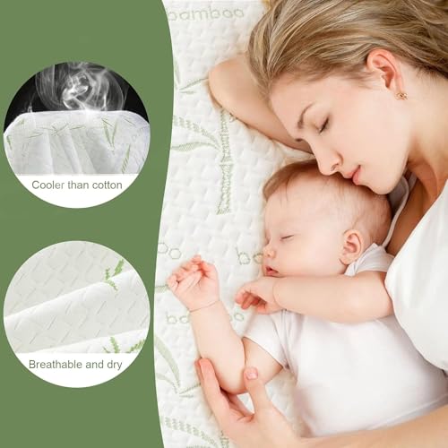 2-Pack Twin XL Bamboo Waterproof Mattress Pad Covers