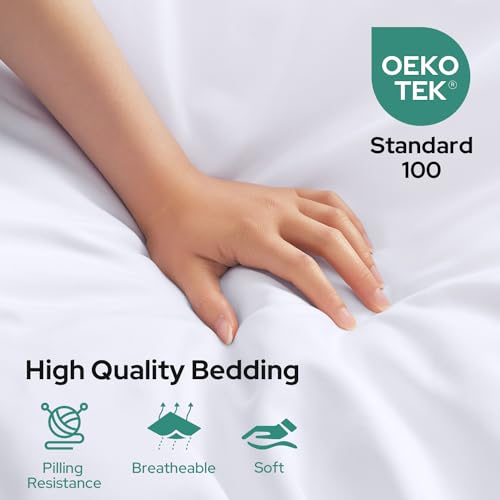 HOMEIDEAS Queen Bed Sheets Set - Extra Soft Microfiber