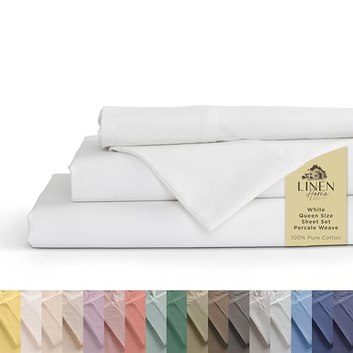 Queen Size 100% Cotton Percale Sheet Set