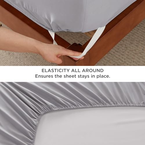 Bedsure Deep Pocket Queen Sheet Set - Light Grey