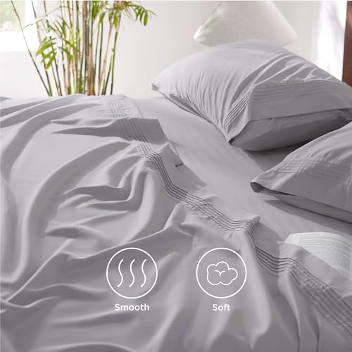 Bedsure Deep Pocket Queen Sheet Set - Light Grey