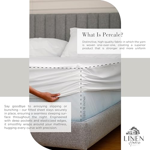 Queen Size 100% Cotton Percale Sheet Set