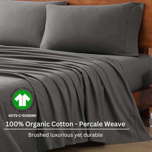 Charcoal Twin XL 100% Organic Cotton Sheet Set