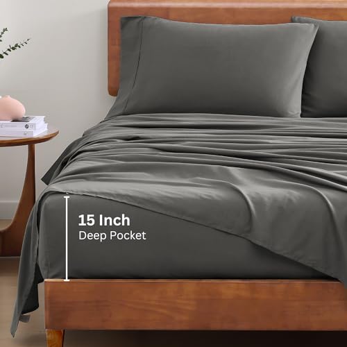 Charcoal Twin XL 100% Organic Cotton Sheet Set