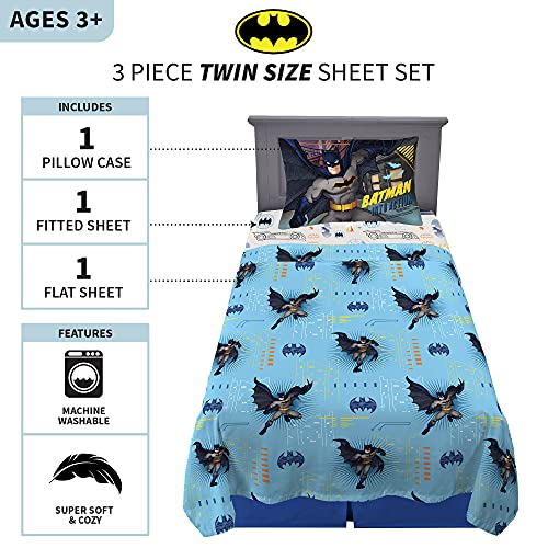 Batman Twin Microfiber Sheet Set for Kids