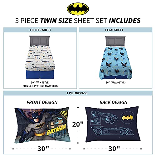 Batman Twin Microfiber Sheet Set for Kids