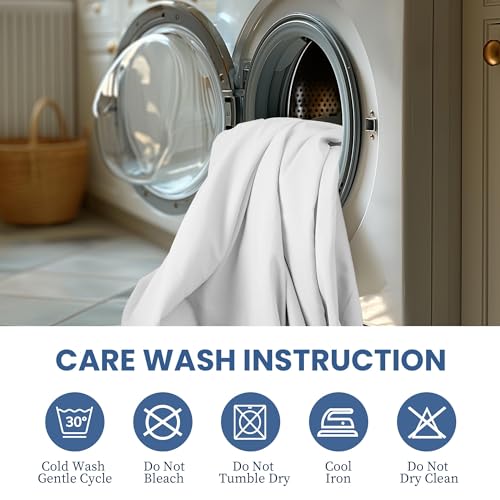 Cooling Queen Bed Sheet Set - 4 Piece White