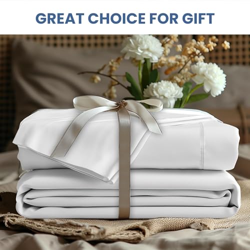 Cooling Queen Bed Sheet Set - 4 Piece White