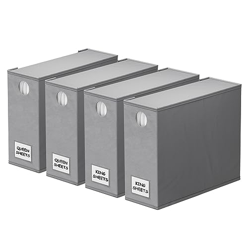 Gray Foldable Bed Sheet Organizers - 4 Pack