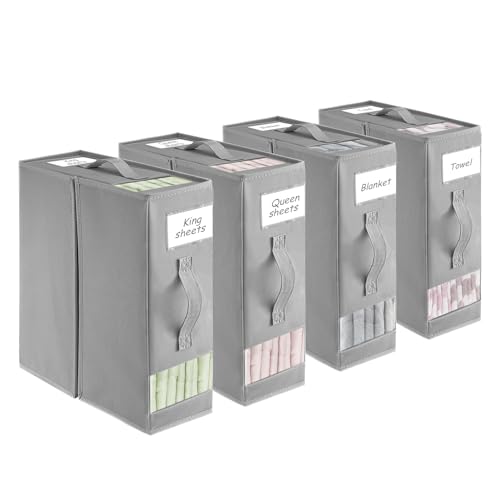 YORKING Foldable Bed Sheet Storage Set, 4 Packs