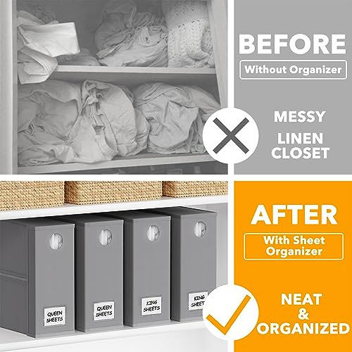 Gray Foldable Bed Sheet Organizers - 4 Pack