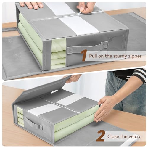 YORKING Foldable Bed Sheet Storage Set, 4 Packs