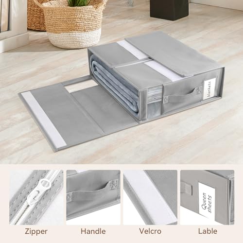 YORKING Foldable Bed Sheet Storage Set, 4 Packs