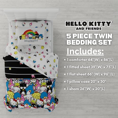 Hello Kitty & Friends 5-Piece Bedding Set