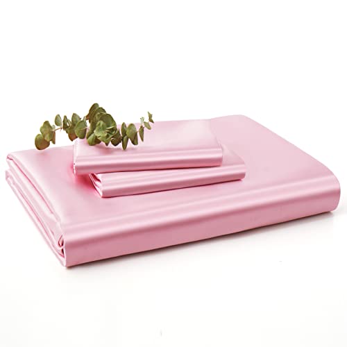 Luxury Silky Satin Duvet Cover Set - Pink