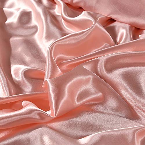 Blush Pink Satin Silk Queen Duvet Cover Set