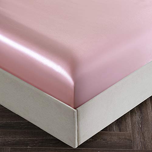 Blush Pink Satin Queen Bed Sheet Set