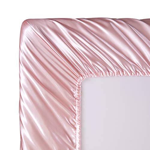 Blush Pink Satin Queen Bed Sheet Set