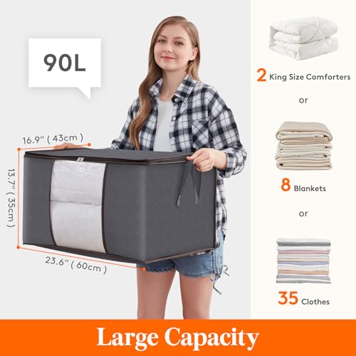 Lifewit 90L Large Foldable Storage Bags - 6 Pack