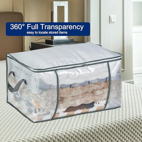 MKOKYD 80L Clear Storage Bags for Organizing Clothes