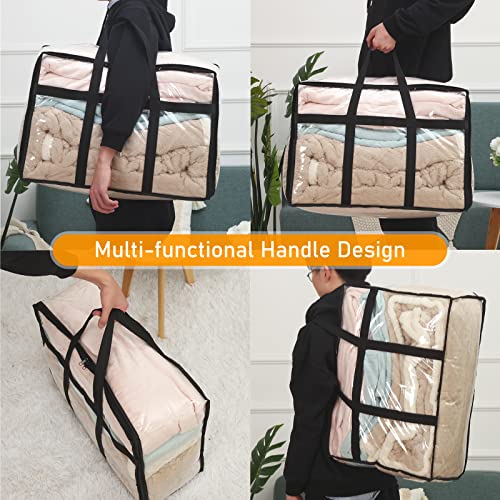 4 Pack Clear Storage Bags for Bedding Organization