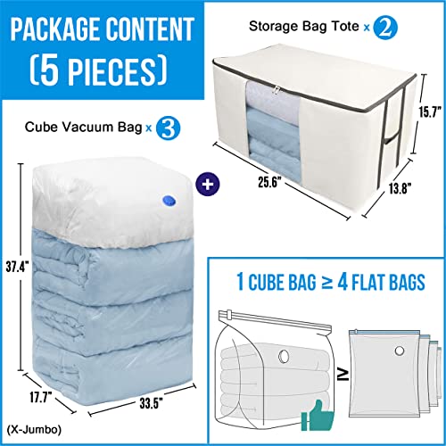 Cube Vacuum Storage Bags for Clothes and Bedding