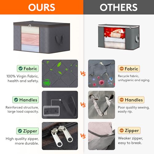 Lifewit 90L Large Foldable Storage Bags - 6 Pack