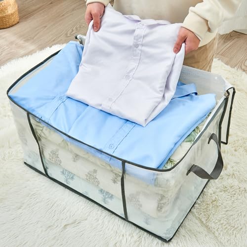 MKOKYD 80L Clear Storage Bags for Organizing Clothes