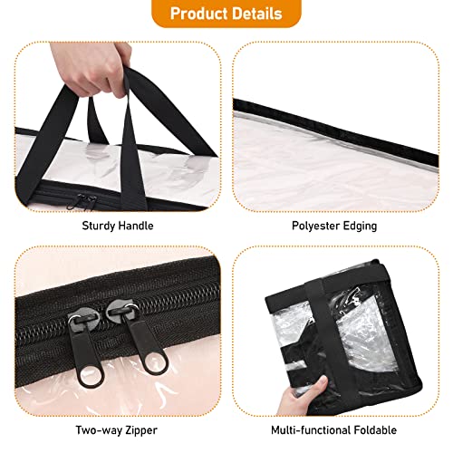 4 Pack Clear Storage Bags for Bedding Organization