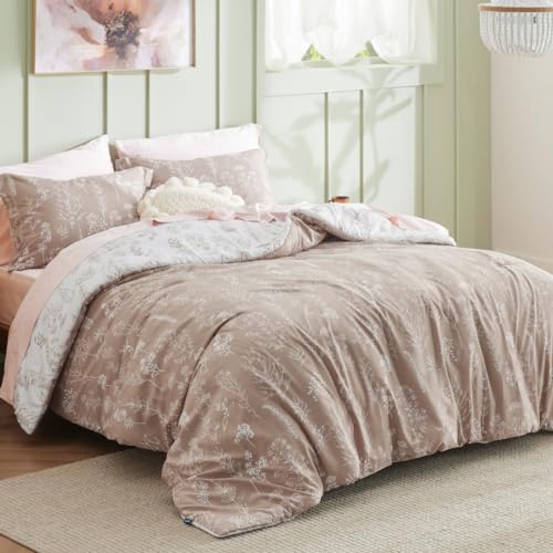 Reversible Floral Queen Duvet Cover Set