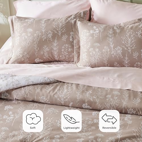 Reversible Floral Queen Duvet Cover Set