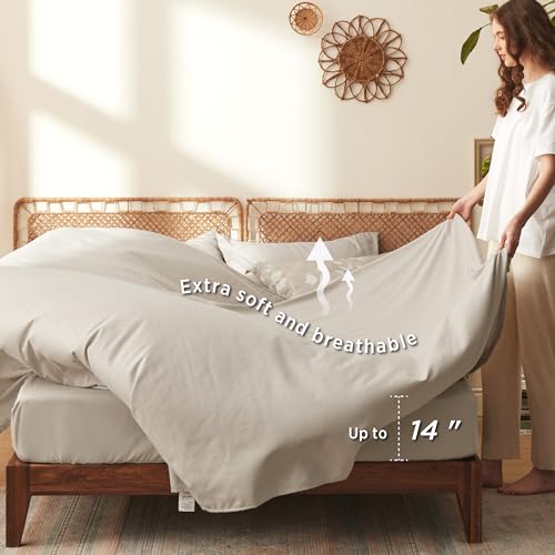 Beige Floral Queen Comforter Set - 7 Pieces