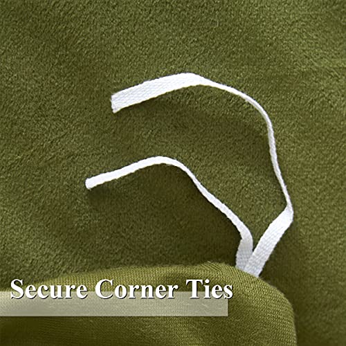 Sage Green Velvet Queen Duvet Cover Set