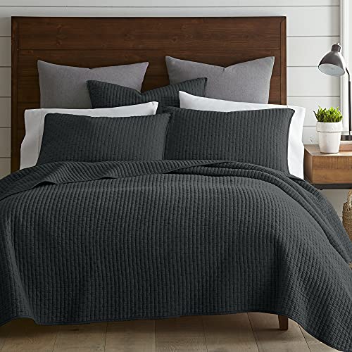 Charcoal Cross Stitch King Quilt Set