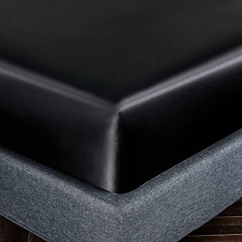 Luxury Black Satin 4-Piece Bed Sheet Set