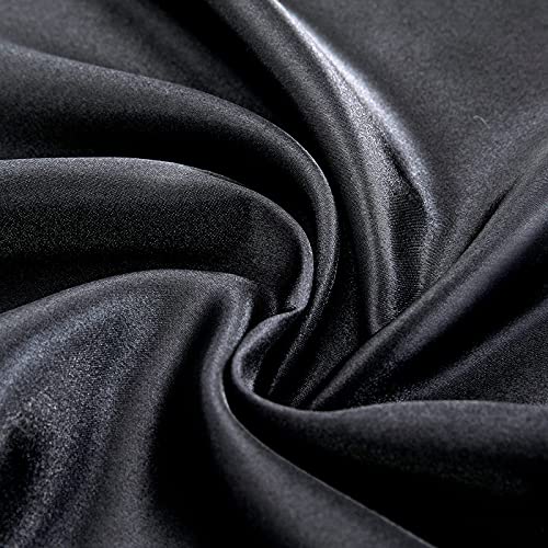 Luxury Black Satin 4-Piece Bed Sheet Set