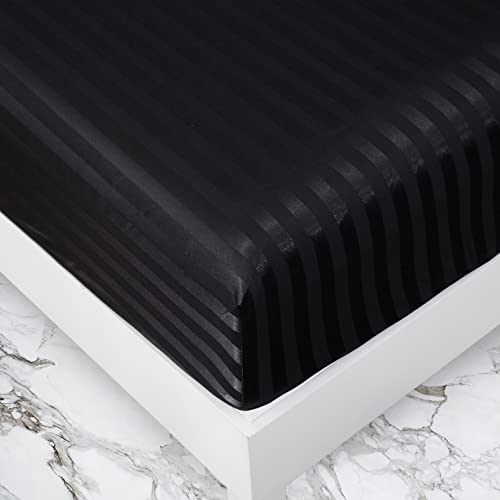 Luxury Black Stripe King Bed Set, 5 Pieces