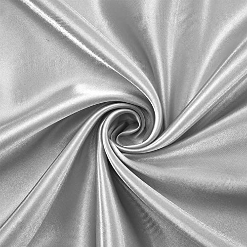 Queen Satin Bed Set - 6 Piece Silver Grey