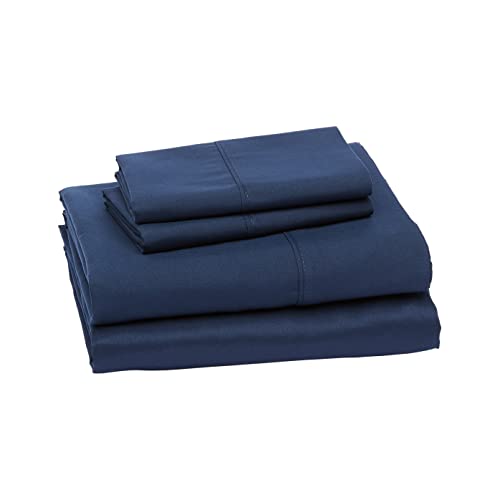 Navy Blue 4-Piece Microfiber Bed Sheet Set