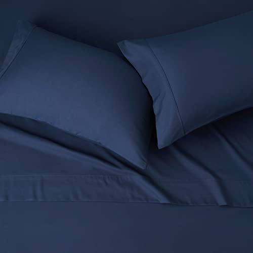 Navy Blue 4-Piece Microfiber Bed Sheet Set