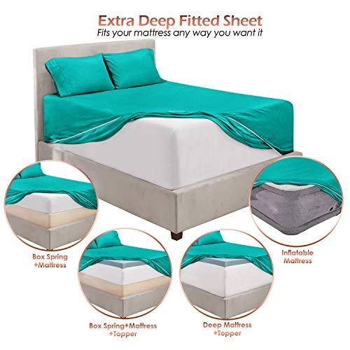 Teal Extra Deep Pocket Queen Sheet Set