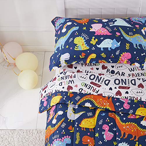 Colorful Dinosaur Toddler Bedding Set - 4 Pieces