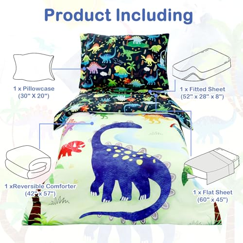 Toddler Dinosaur Bedding Set - 4 Pieces