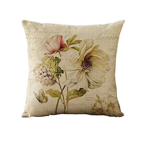 Vintage Spring Flower Throw Pillow Covers Set