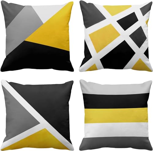Abstract Geometric Pillow Covers Set of 4 18x18