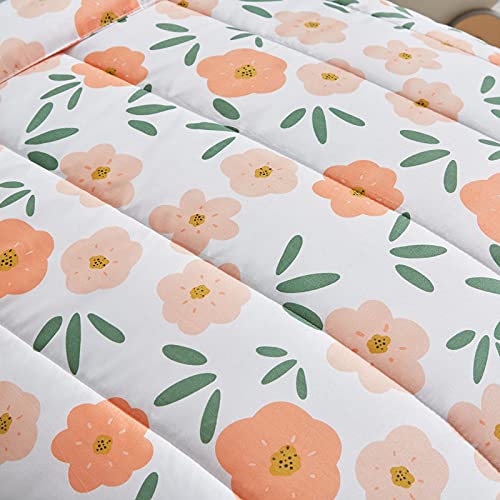 White Floral Toddler Bedding Set - 4 Pieces